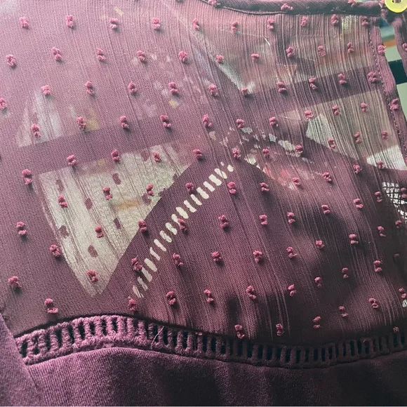 Danielle Rainn  eggplant purple ladies 1X 
3/4 sleeve. NWT. Many details! NWT - Picture 4 of 8